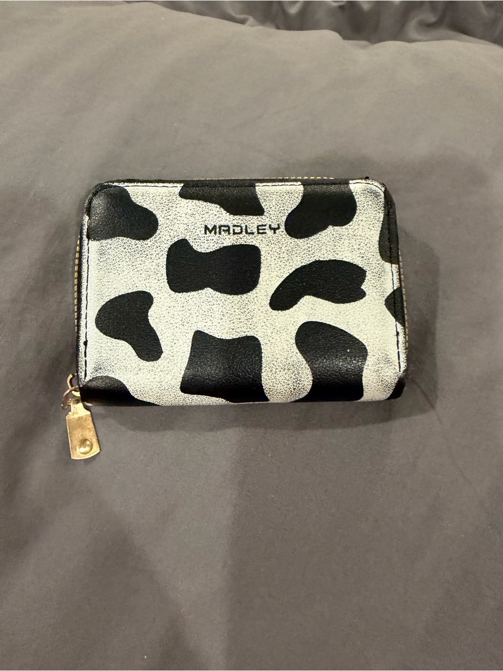 Black & White Cow Print Zip Wallet